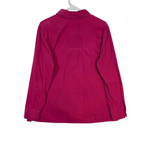 Croft & Barrow Corduroy Button Up Long Sleeve Shirt Womens Large Pink - Picture 3 of 6